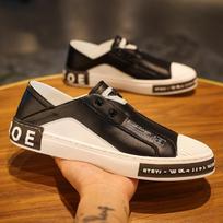 European Designer Shoes for Men Leather Casual Shoes Trend Flats Shoes Youth Street Luxury Slip-on Loafers 38 juoda