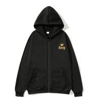 King And Queen Zip Hoodie Oversized Hoodie Streetwear Women's Sweatshirt Women Hoodie Pocket Long Sleeve Solid Color Zip Hoodie S