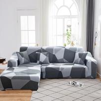 L formos sofos užvalkalai „Spandex“, skirti svetainei Pilkas užvalkalas tamprus sofos kėdės užvalkalas Kampinis sofos sofos užvalkalas Elastinė „Fundament“ sofa 1PC 1-Seat 90-140cm gray