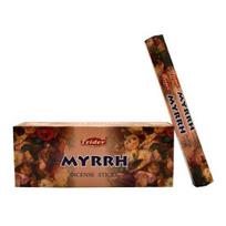 Tridev Agarbatti Mirų smilkalų lazdelės | Šešiakampė serija | Kvapas | Atsidavimas | 6 pak. * 20 g pooja/garbinimui brown