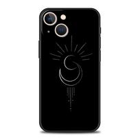 Pora juodai balta Love Sun Moon prabangus telefono dėklas, skirtas iPhone 13 15 14 12 11 Pro MAX XR X SE XS 7 8 Plus silikoninis dangtelis iPhone 14