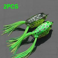 Lot 2Pcs New Style Soft Toad Frogs Bass Fishing Lure Hollow Body Topwater Frogs Fishing Lures Baits