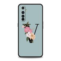 Phone Case For Realme 12 11 10 9 8 5G 7 6 GT5 GT3 GT2 Pro Plus C21 C11 C25 C35 For Realme GT Neo 2 3 3T 5 Cover Flower Letters S Realme C25 gray