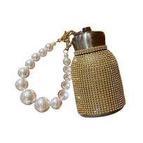 300ml Rhinestone Studded Insulated Tumbler Leak-proof 304 Stainless Steel Heat Resistant Insulated Flask for Office