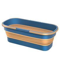 Plokščias šluostės valymo kibiras su rankena Vietą taupantis krepšelis stačiakampis, daugkartinis, skirtas žvejybai lauko sodo stovykloje blue