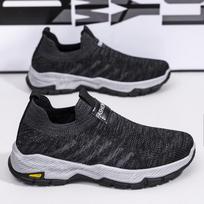 New Men's Flying Woven Shoes Sports Outdoor Lazy Sneaker New Casual Breathable One Pedal Men's Casual Shoes 39