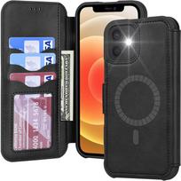Magnetinis odinis kortelių dėklas „iPhone 13“, „Apple 15“ ir „14“ telefono dėklas. iPhone12 Promax 6.7 with arae logo black