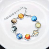 Galactic Charm Bracelet The Eight Planets In The Solar System Inspired Fashionable Jewelry Amateur Astronomer Gift for Women Girls