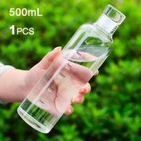 500ml Transparent colorful Plastic Water Bottle Marker Creative Large Capacity Leakproof Milk Cup Drinkware Kid School Gym Sport 0.5L black