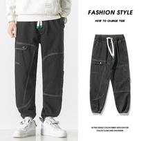 S-8XL Loose Bundle Feet Men's Fashion Brand Nine-point Spring and Autumn Pants Jeans Plus Size 8XL juoda
