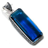 London Blue Topaz Gemstone Handmade 925 Sterling Silver Gift Pendant 2.76  f0a12