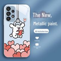Samsung S10 Puppy Line Grab Doll Couple Cartoon Glass Case Cute S11 Ultra. S22 Pro