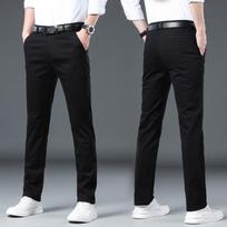 Spring And Summer New Casual Pants For Men, Elastic Thin Fit, Slim Fit, Small Straight Tube, Youth, Multi-Color Men'S Casual Pants 28 juoda