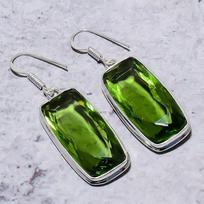 Peridot Gemstone Handmade 925 Sterling Silver Jewelry Earring 2.01  J4K43 green