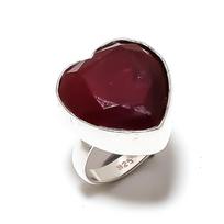 Ruby(Simulated) Gemstone Handmade 925 Sterling Silver Jewelry Ring Size 8 Y6b97