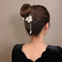 Camellia Kutas plaukų segtukas Pearl Ponytail Clip Fixed Hair Claw Barrettes Plaukų segtukas