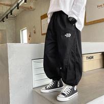 Kelnės berniukams, Laisvalaikio darbo kelnės, Pavasario ir rudens vaikiškos didelių berniukų mados tendencijos, Laisvos kelnės, Madingos kulkšnies kelnės 120 juoda