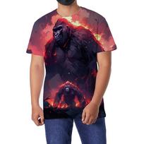 Street Male Rascal Handsome 3D Printed Skull Short Sleeve T-shirt Sugi Summer Casual Large Size Top Male S black