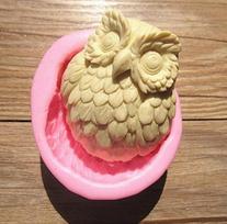 Silicone Owl Shaped Sugarcraft Fondant Soap Mold 3D Owl Cake Mold For DIY Cake Decorating Baking Mou rožinė