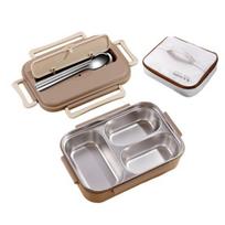 Insulated Lunch Box with Compartments Easy to Clean Stainless Steel Lunch Container Reusable Bento kava