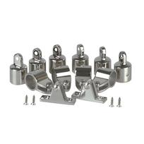 Bimini Top Fitting Hardware Set Fit 7/8  1'',Boat Jaw Slide,Cap Eye End,Deck Hinge(12pcs) 22 gray