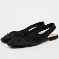 fashion High Quality Women's Ballet Flats Butterfly Knot Decoration Summer Footwear Square Head Mary Jane Dance Female Barefoot Shoes 37 juoda