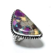 Natural Spiny Oyster Gemstone Handmade 925 Sterling Silver Ring Size 8 S0D40
