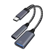 USB-C į USB adapteris (2in1)OTG Įkroviklio Kabelio Priedai USB Įkrovimo Adapteris Telefonui 15 15Pro 15Plus 15ProMax