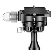 KA18 Camera Photography Ballhead Metal Spherical Panoramic Mini Pan Tilt with Quick Release Plate Built-in Bubble Level gray