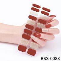Gel manicure stickers 3D lighting light therapy semi-cured nail stickers gel nail stickers BSS-0083 brown