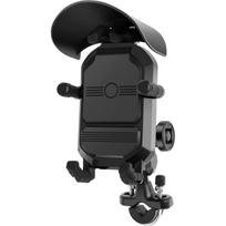 Motociklo telefono laikiklis Anti-Shake Motociklo telefono laikiklis su vibracijos slopintuvu 1s fiksavimas ir greito atleidimo rankena Vairo Mobiliojo telefono black
