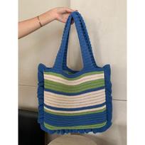 Vintage Knit Bag Hand-woven Bag Tote Bag Women's Bag Hand Bill Shoulder Bag Shopping Bag chaki