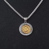 Viking Vegvisir kompaso pakabukas, besisukantis karoliai