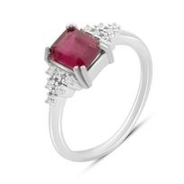 Silver ring with natural ruby 2.511ct, cubic zirconia, weight of the product 2.93 g (2165163) 18 rubino raudonumo spalva