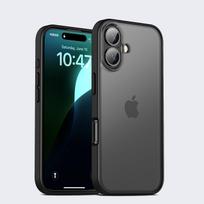KEYSION Skaidrus matinis dėklas, skirtas „iPhone 16 Plus 15“, permatomas silikoninis + PC smūgiams atsparus telefono galinis dangtelis, skirtas „iPhone 15 Plus 16“ for iPhone 15 juoda
