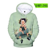 2024 3D Printing Cartoon Little Witch Elements Trendy Cute Simple New Spring and Autumn Ladies Girls Cord Casual Hoodie Loose S