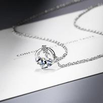 Mermaid Tears Foam Clavicle Chain Student Simple Creativity Fresh 925 Sterling Silver Temperament Female Necklace Sne310 balta