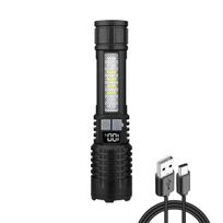 Didelio galingumo LED žibintuvėlis USB įkraunamas žibintuvėlis rankinis žibintas ABS nešiojamas žibintuvėlis, skirtas avarinei situacijai lauke Built-in battery
