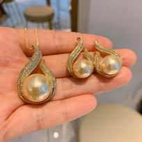 Live Gold Needle Light Yellow Fritillary Bead Earrings Jewelry Wedding Dinner Party Jewelry brown