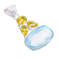 Aqua Mystic Topaz, Citrine Gemstone 925 Sterling Silver Jewelry Pendant 2.0   AH-3258 2.17 balta