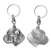 Boxer, German Boxer III - Silver-plated dog pendant, handbag decoration, backpack pendant by Art-Dog brand sidabras