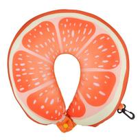 Fruit U Shaped Travel Pillow Nanoparticles Car Neck Pillow Watermelon Lemon Kiwi Orange Pillows Soft Size: 280 X 295mm oranžinė