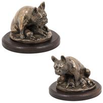 Prancūzų buldogas, Frenchie II - šuns statulėlė, figūrėlė biurui, trofėjus šunų parodai iš Art-Dog prekės ženklo ruda