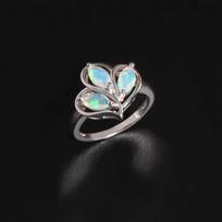 Lapo formos dizainas Spalio mėnesio Birthstone natūralaus opalo žiedas 925 sterlingų sidabro gimtadienio ir švenčių dovanos moterims ir mergaitėms US RING SIZE:6# balta