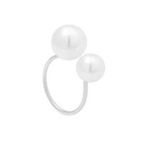 Yousheng 2 Pcs Women Open Ring Faux Pearl Opening Adjustable Polished Lightweight Electroplated Prom Party Index Finger Ring Irregular Lady Jewelry sidabras