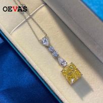 100 %925 Sterling Silver Sparkling Topaz High Carbon Diamond Pendant Necklace Wedding Party Bridal Fine Jewelry Wholesale