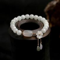 Flower Shape Shell Natural Jade Beads Waterdrop 14k Gold Filled Strand Bracelets For Women Fine Jewelry Accessories Gift Ybr410 balta