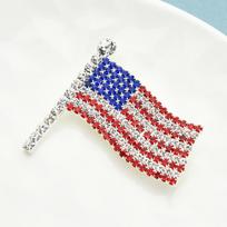 Kalnų krištolas Nacionalinės vėliavos sagės Moterims Unisex Office Vakarėlis Sagės Smeigtukai Dovanos gray
