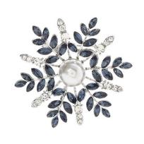 New Women 'S Brooch Ladies Snowflake Pearl Rhinestone Crystal Wedding Brooch Pin Jewelry Christmas Gift sidabras
