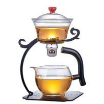 Kūrybiškas japoniškas automatinis pusiau automatinis stiklinis arbatinukas magnetinis siurbimo užplikymo arbatinukas Teapot Set Square gray